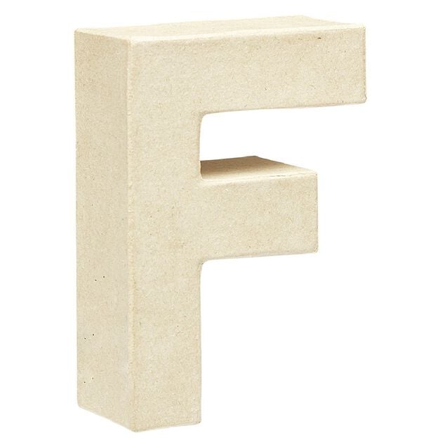 Lettre F &agrave; d&eacute;corer en papier mach&eacute;