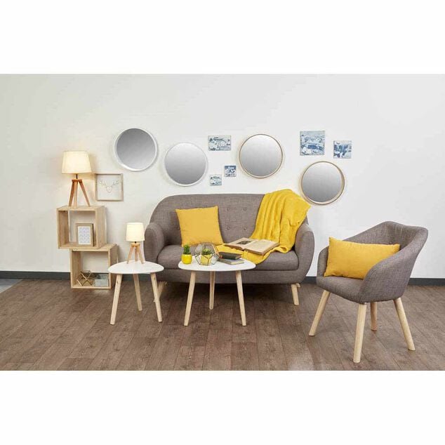 Lampe tr&eacute;pied &agrave; poser en bois