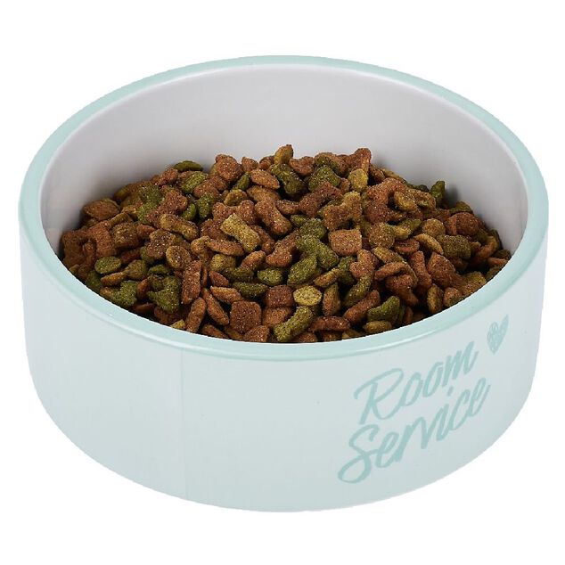 Gamelle ronde pour chien c&eacute;ramique bleu &Oslash;16xH.6cm - 850 ml