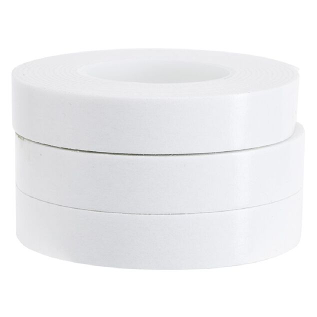 Rouleau adhésif double face L.2m blanc x3