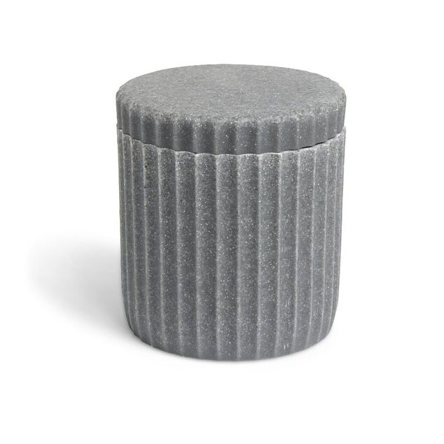 Pot &agrave; coton &Oslash;9x10cm plastique effet ciment gris