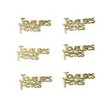 Décoration de table Noël x6 en bois forme "Joyeuses Fêtes" dorée 8x11cm