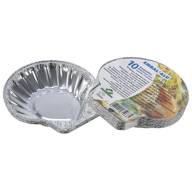 Barquettes coquilles St Jacques aluminium x10