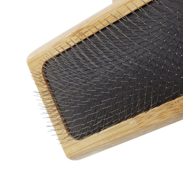 Brosse animal d&eacute;m&eacute;lante bambou et inox