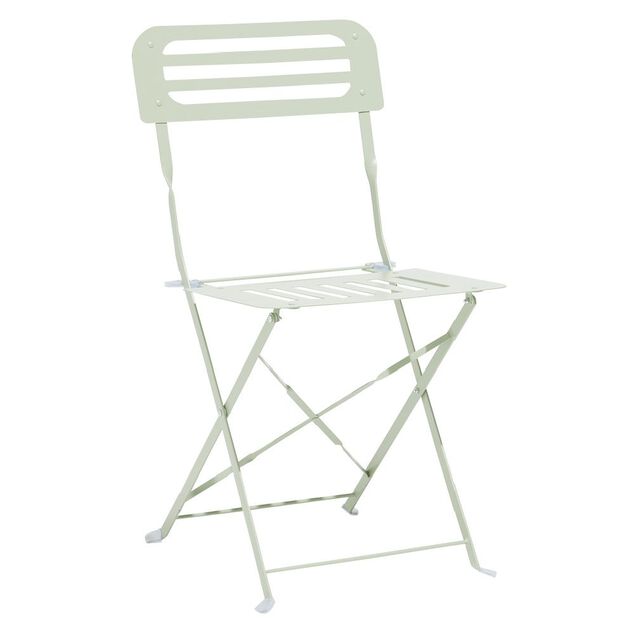 Chaise de jardin Rio pliante m&eacute;tal vert 41x45xH82cm