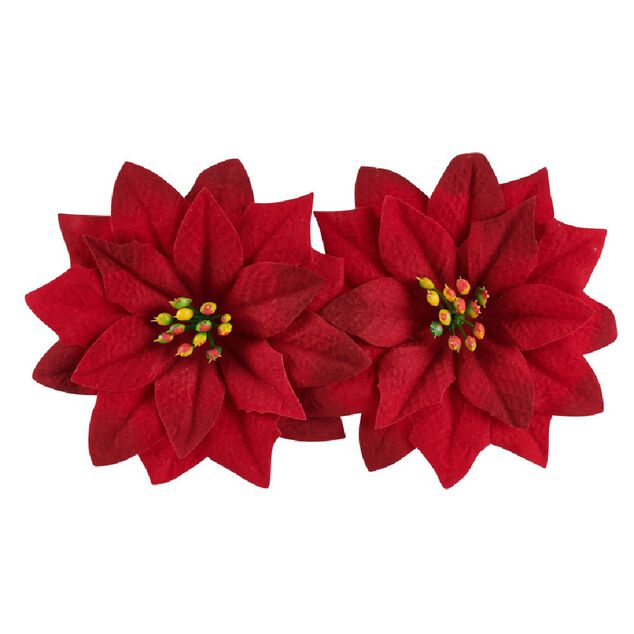 D&eacute;coration poinsettia rouge No&euml;l