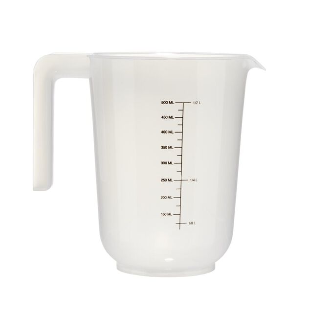 Verre mesureur 500ml plastique blanc transparent