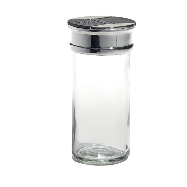Pot &agrave; &eacute;pice en verre et couvercle m&eacute;tal &Oslash;5xH10,2cm