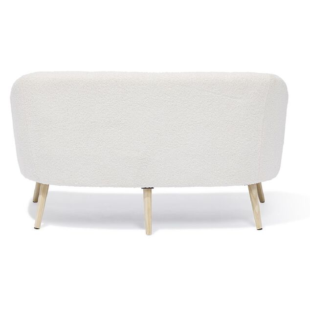 Canapé Joseph curly effet laine bouclée blanc  - L137xP69xH79 d