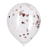 Ballons confettis blancs et dor&eacute;s x8 &Oslash;25cm