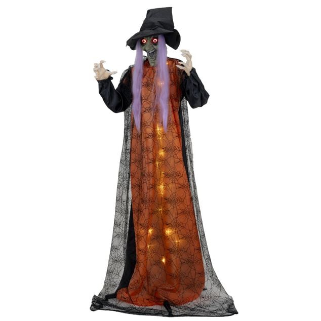 D&eacute;coration Halloween automate sorci&egrave;re anim&eacute;e son et lumi&egrave;re H160cm