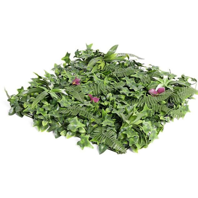 Carr&eacute; v&eacute;g&eacute;tal artificiel lierre et foug&egrave;re 50x50cm clipsable