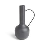 Vase amphore m&eacute;tal noir &Oslash;14,5xH25cm