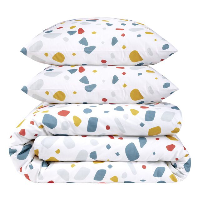 Parure de lit 220x240cm 2 personnes motifs imprim&eacute;s 3 pi&egrave;ces (3 mod&egrave;les)