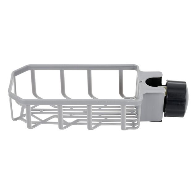 Porte-&eacute;ponge pour robinet plastique gris - L.20xl.9xH.5cm