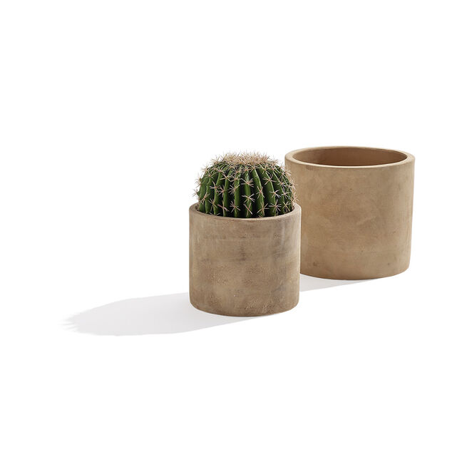 Pot en terre cuite gris fonc&eacute; &Oslash;28xH25cm