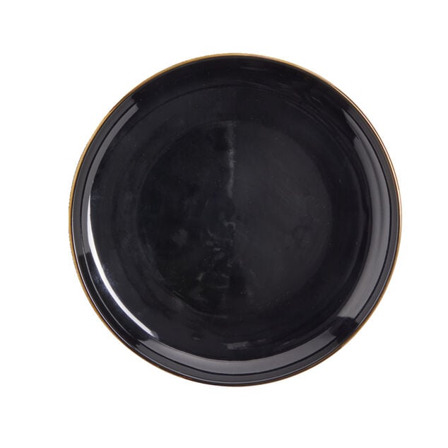 Assiette &agrave; dessert ronde Oslo fa&iuml;ence noire &Oslash;20cm