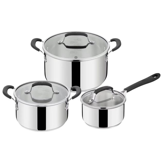Batterie de cuisine Tefal Jamie Oliver 3 casseroles &Oslash;16/20/24cm avec couvercles