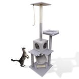 Arbre à chat XXL 4 niveaux grattoir et couchage gris H165cm