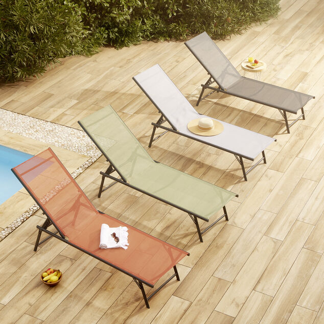 Bain de soleil Dream 5 positions vert 181x.55xH33/90.5cm