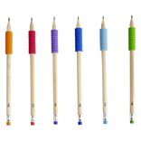 Crayon &agrave; papier HB avec grip et gomme x6