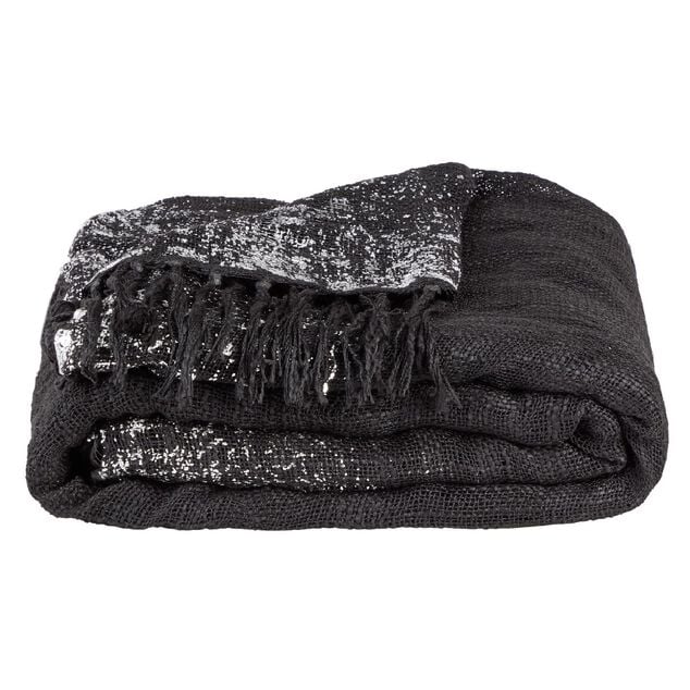 Plaid à franges en polyester