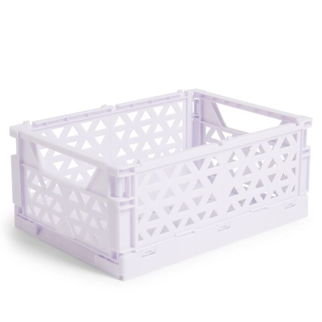 Caisse pliable violet pastel 3,4L - 24x17xH10cm