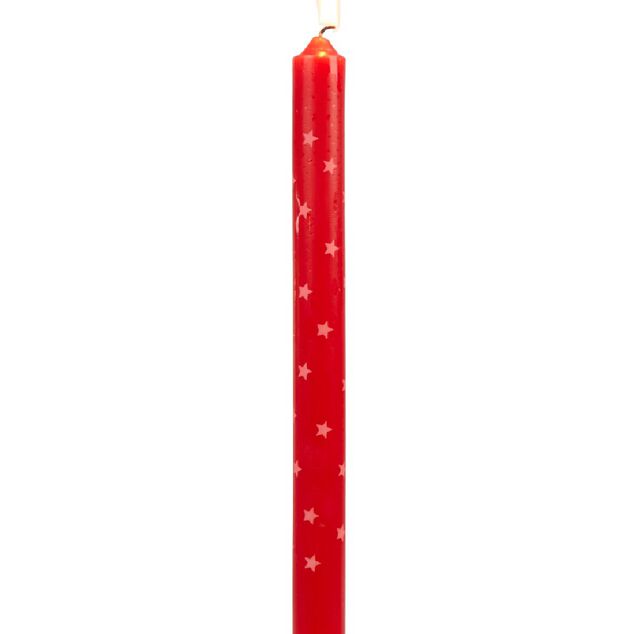 Bougie chandelle &eacute;toil&eacute;e x4 - 3 coloris