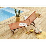 Bain de soleil Dream acier et textil&egrave;ne rouge terracota 179x56xH33cm