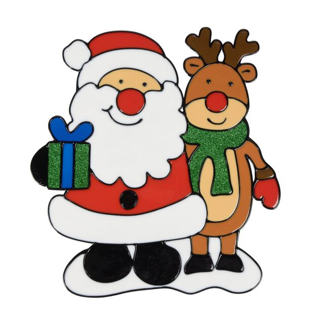 D&eacute;coration de fen&ecirc;tre &eacute;lectrostatique motifs de No&euml;l r&eacute;tro (2 mod&egrave;les)