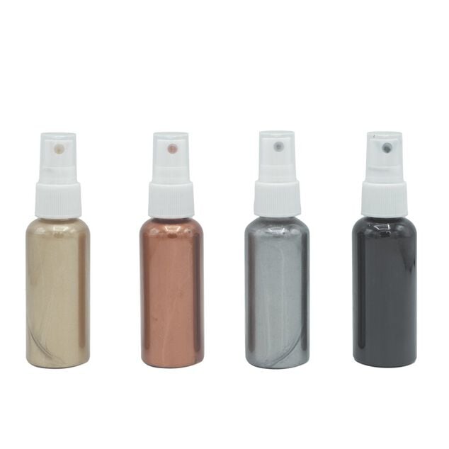 Peintures acrylique m&eacute;talis&eacute;e spray de 50ml H11,5cm - 4 pi&egrave;ces