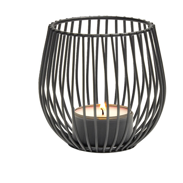 Bougeoir en métal Ø9xH9cm - 3 coloris