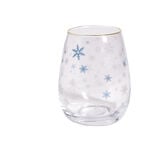 Verre transparent bord doré avec motifs flocons de neige 46cl
