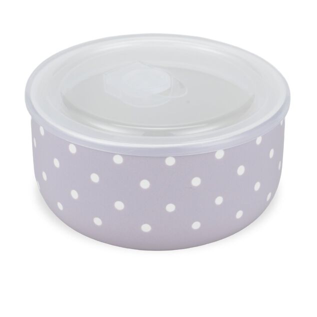 Bo&icirc;te &agrave; lunch x3 c&eacute;ramique motifs pois blancs 225/485/900ml