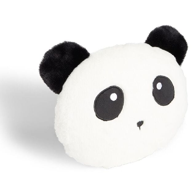 Coussin t&ecirc;te de koala polyester noir et blanc &Oslash;33cm