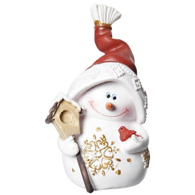 Bonhomme de neige &agrave; poser en r&eacute;sine H10cm (4 mod&egrave;les)