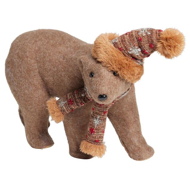 Ours avec bonnet et écharpe à poser