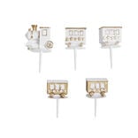 D&eacute;corations pour buche de No&euml;l forme petit train 5 pi&egrave;ces