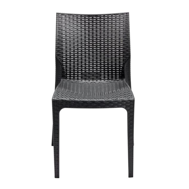 Chaise de jardin basse Sydney plastique gris anthracite 52x48xH81cm