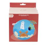 Balle pour chien int&eacute;ractive sonore th&egrave;me oc&eacute;an PVC bleu &Oslash;14cm