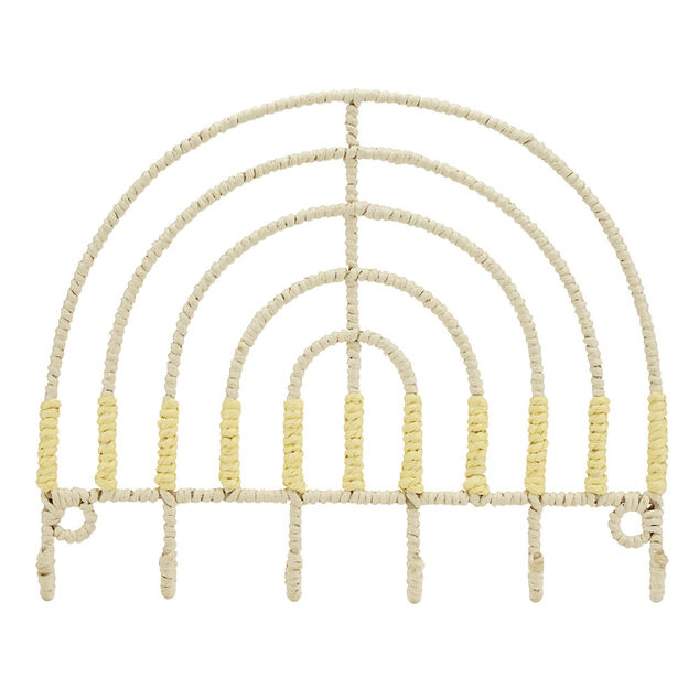 Support 6 crochets papier enroulé et coton 32x33cm (2 modèles)