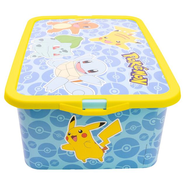 Box de rangement Pok&eacute;mon 13L plastique bleu 40x30xH15,5cm