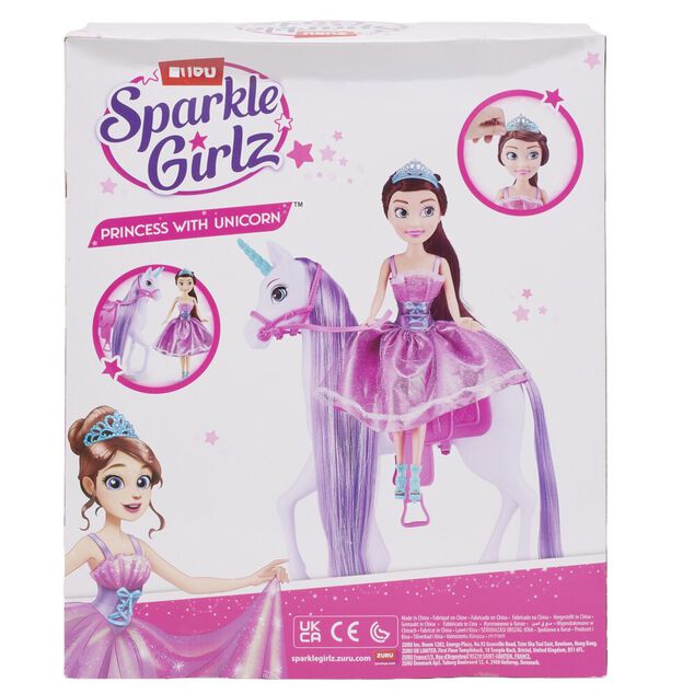 Poup&eacute;e avec licorne Sparkle avec accessoires violet