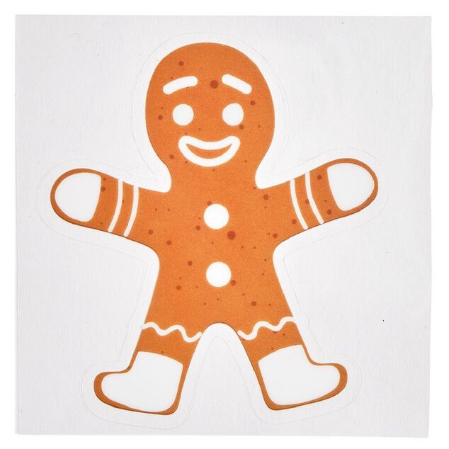 D&eacute;coration fen&ecirc;tre et mur No&euml;l adh&eacute;sive pain d'&eacute;pices (3 mod&egrave;les)