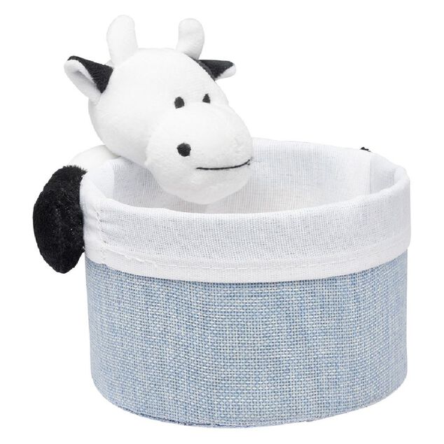 Pani&egrave;re ronde avec peluche animal &Oslash;15 x H.14 cm