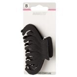 Pince à cheveux crocodile noir mat toucher doux L9cm