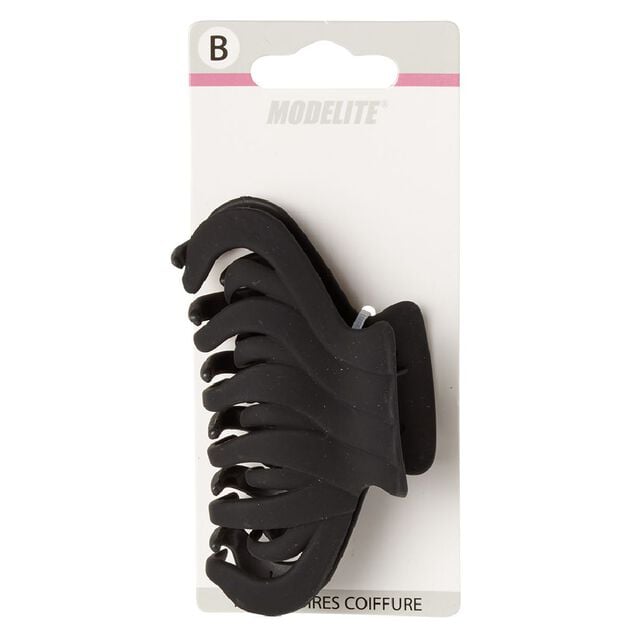 Pince à cheveux crocodile noir mat toucher doux L9cm