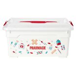 Boîte à pharmacie blanche et rouge