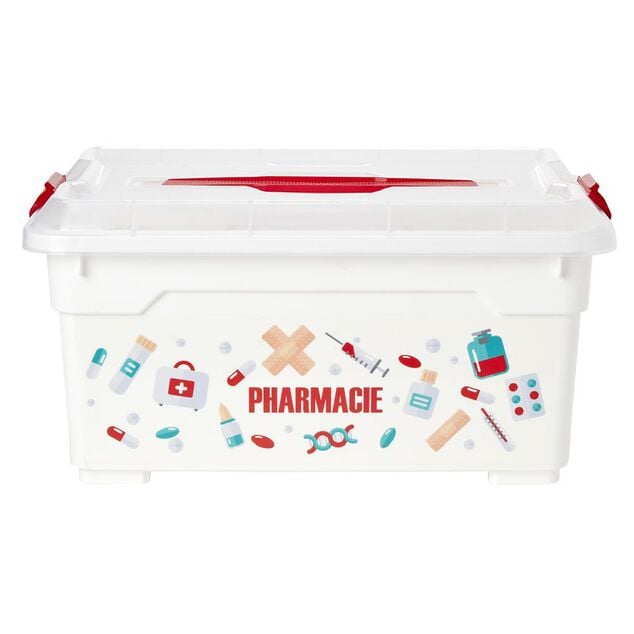 Boîte à pharmacie blanche et rouge
