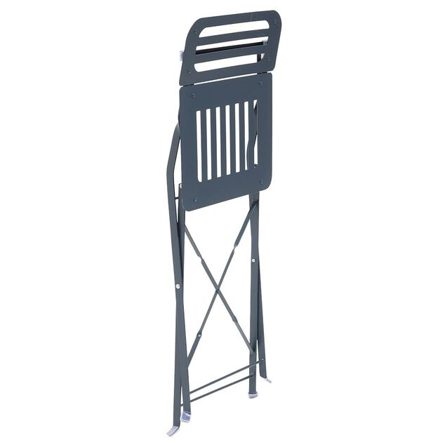 Chaise de jardin Rio pliante m&eacute;tal gris 41x45xH82cm